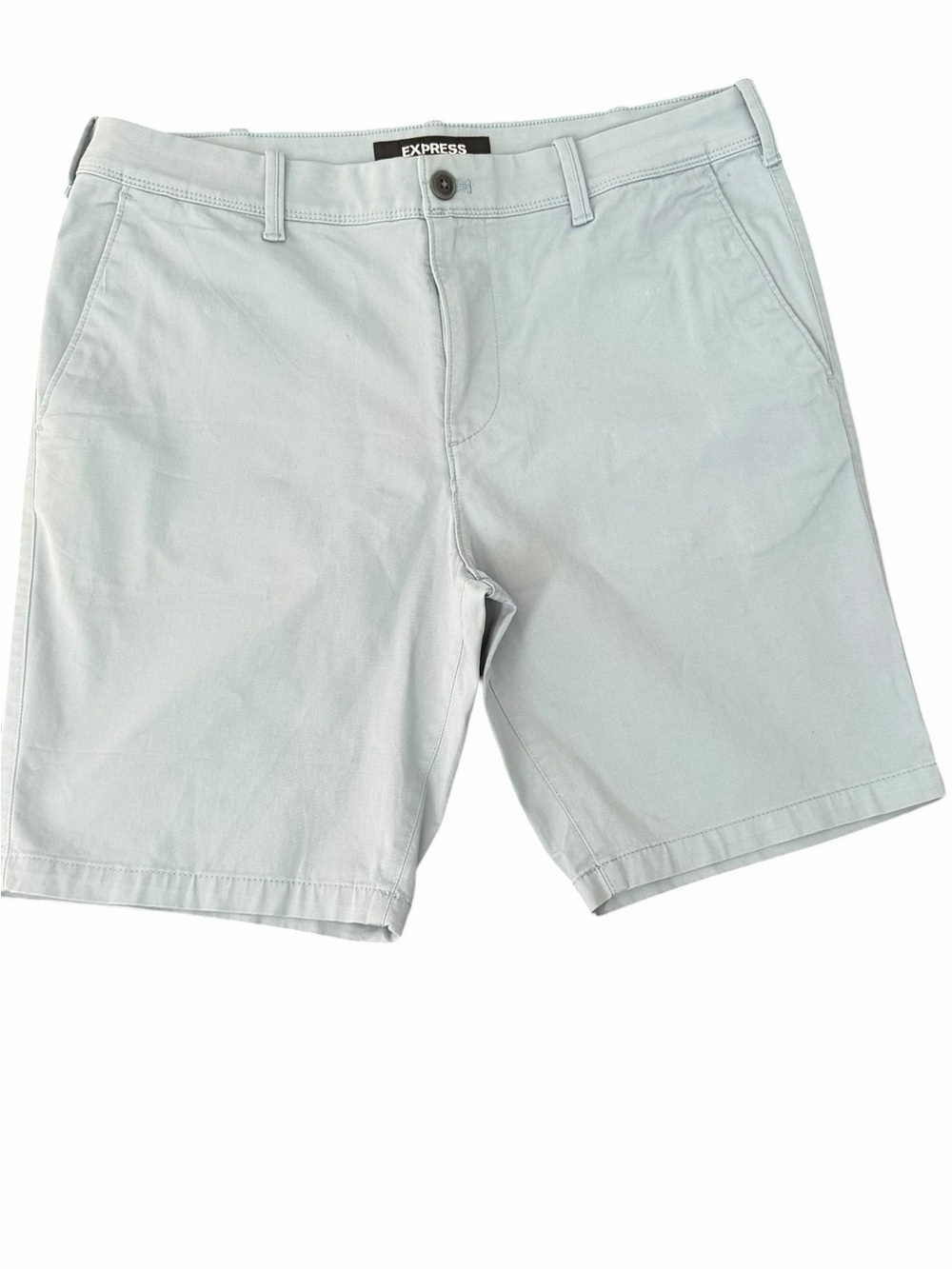 Express Men's Light Gray Flat Front Shorts